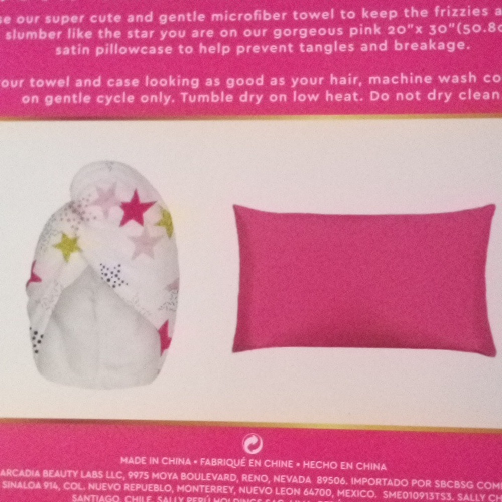 Microfiber hair towel and satin pillowcase